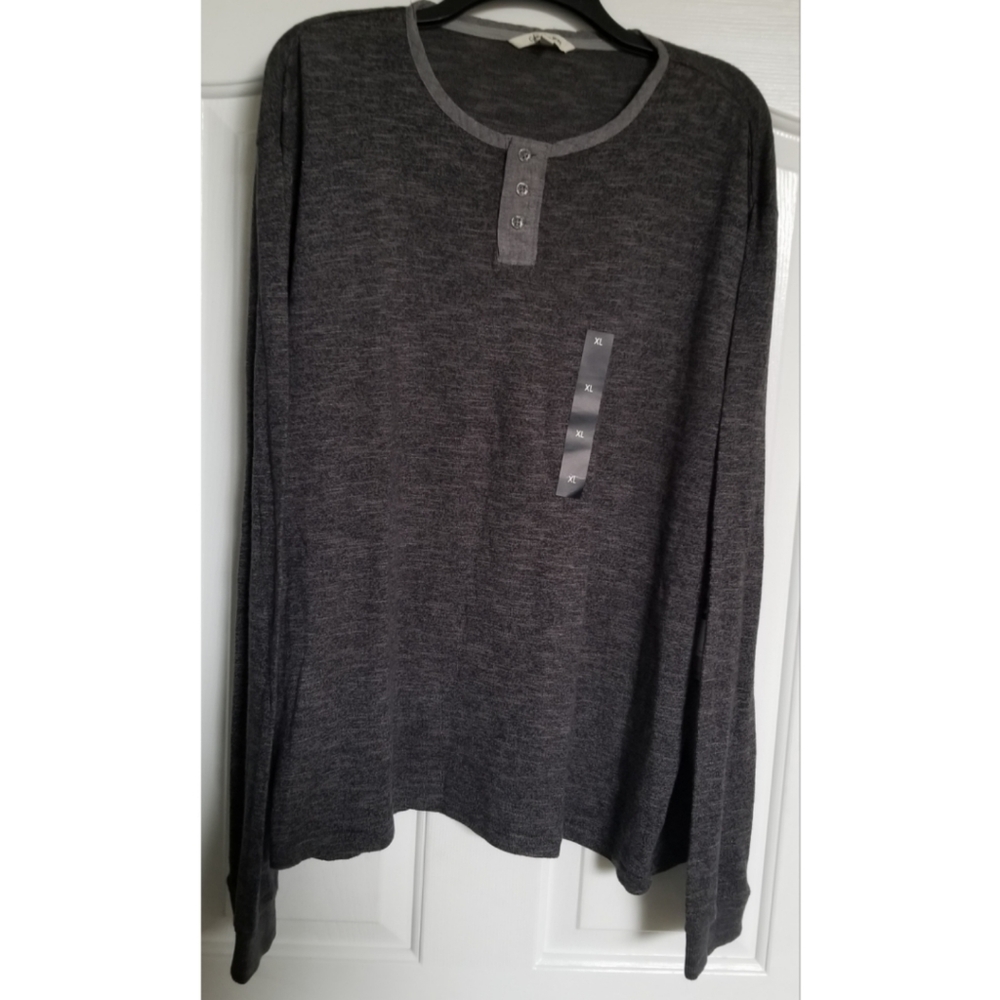 NWT Calvin Klein Jeans Mens Henley Sz XLarge Grey